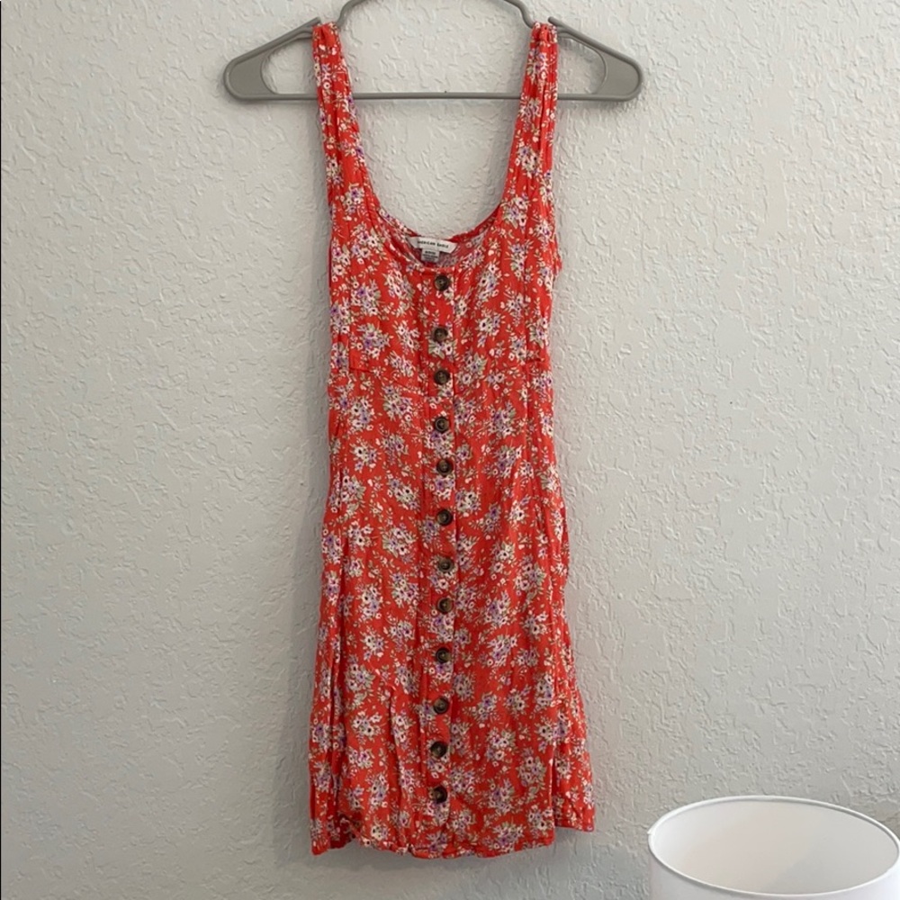American Eagle Floral Button-down Dress
